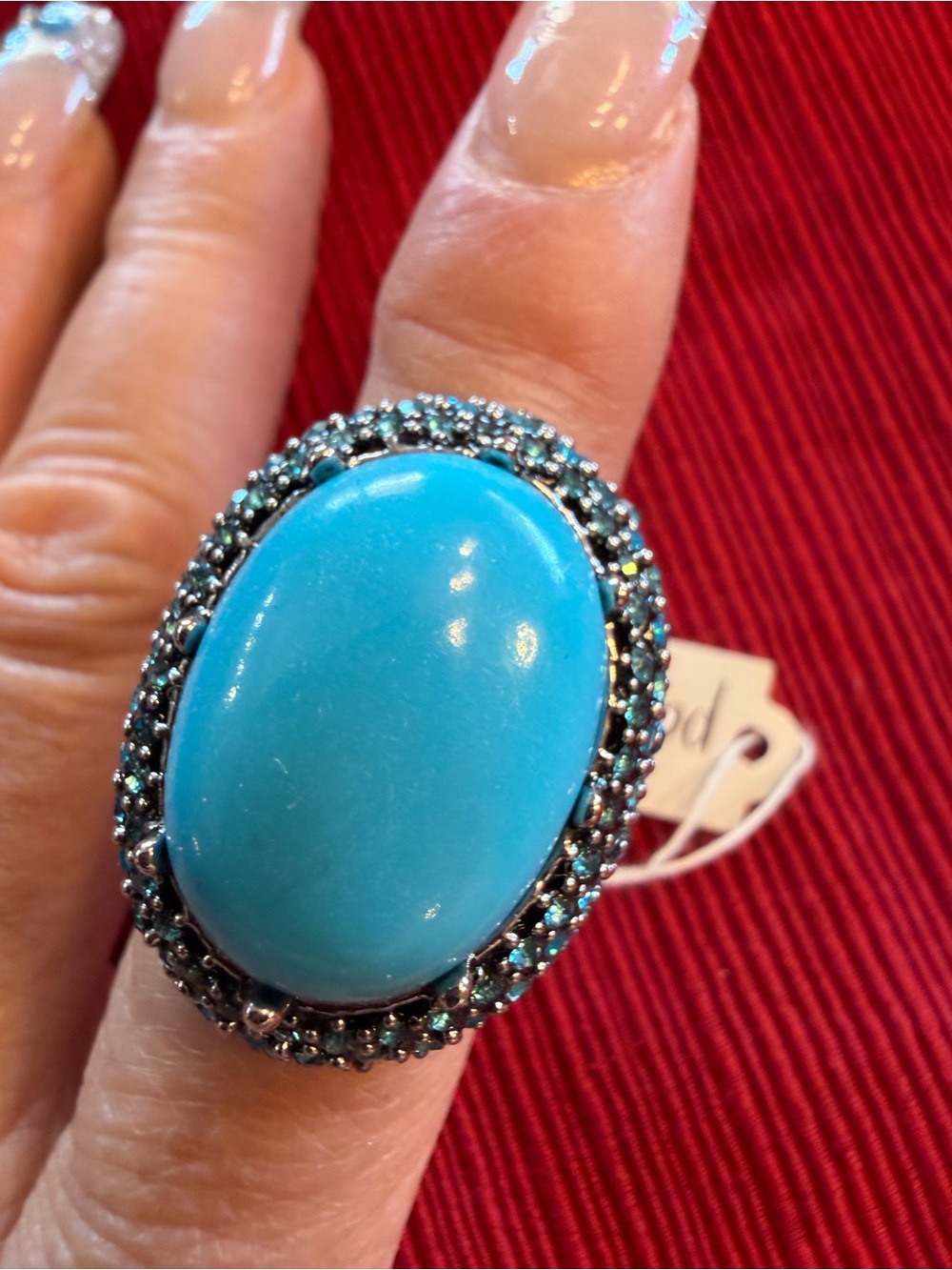 NWT Park Lane Eva Ring Size 10 | Turquoise Cabochon & Swarovski Crystal